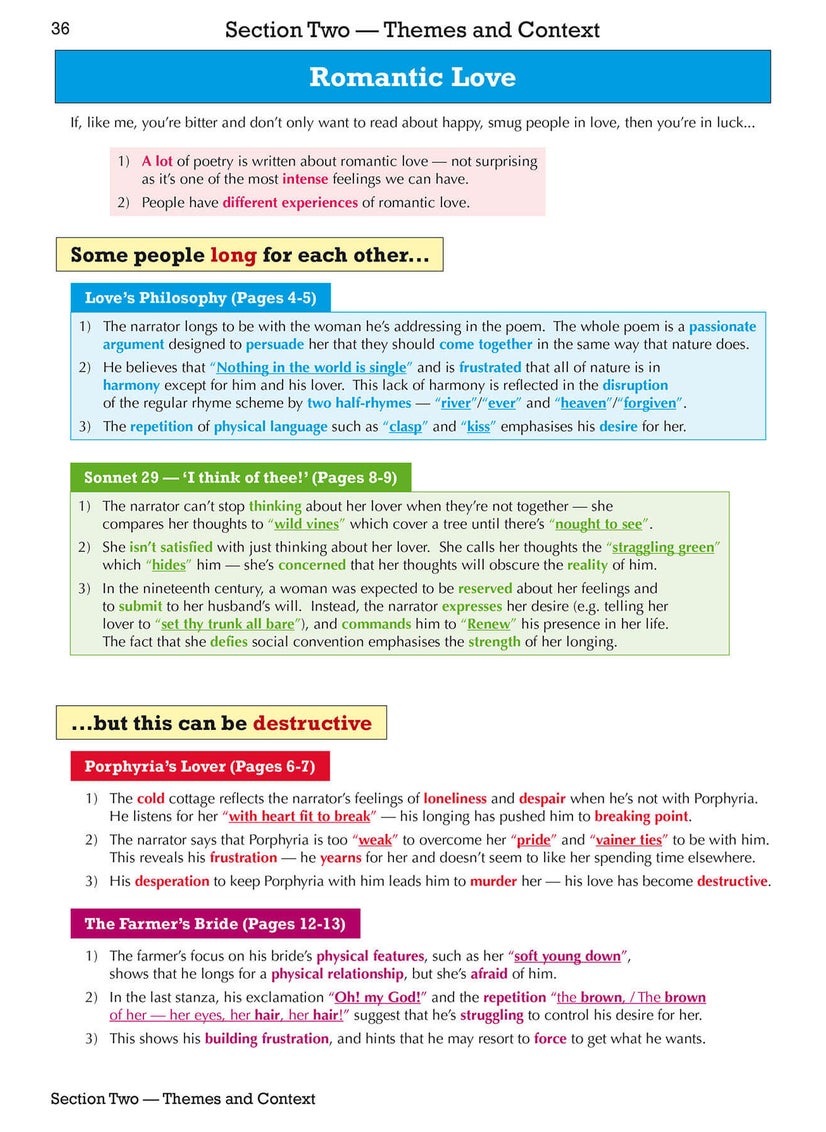 null - GCSE English AQA Poetry Guide - Love & Relationships Anthology inc. Online Edn, Audio & Quizzes - Image 1