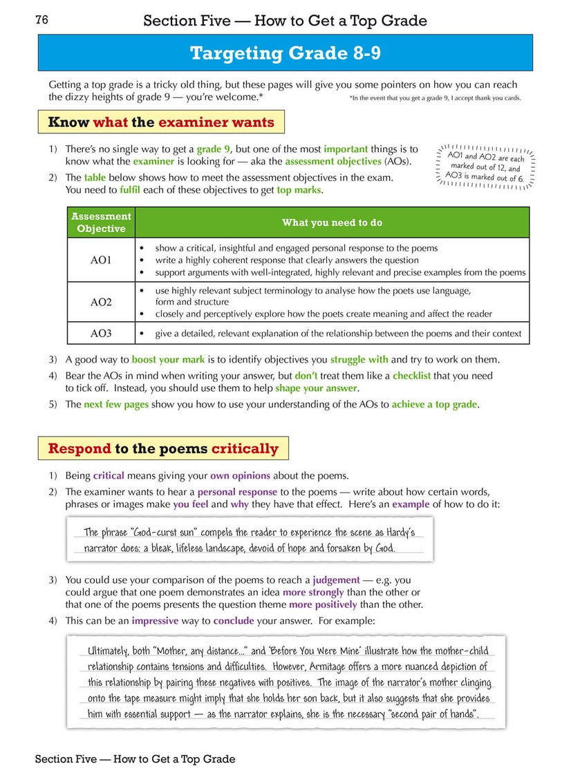 null - GCSE English AQA Poetry Guide - Love & Relationships Anthology inc. Online Edn, Audio & Quizzes - Image 1