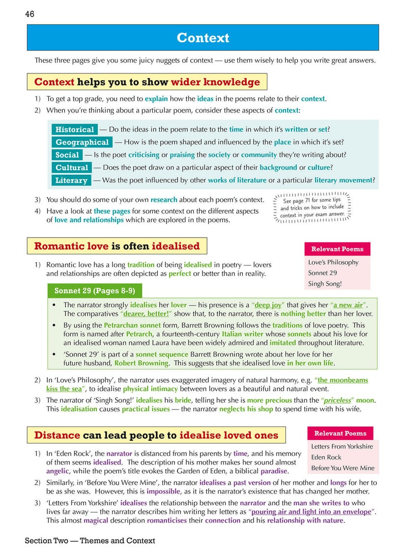 null - GCSE English AQA Poetry Guide - Love & Relationships Anthology inc. Online Edn, Audio & Quizzes - Image 1