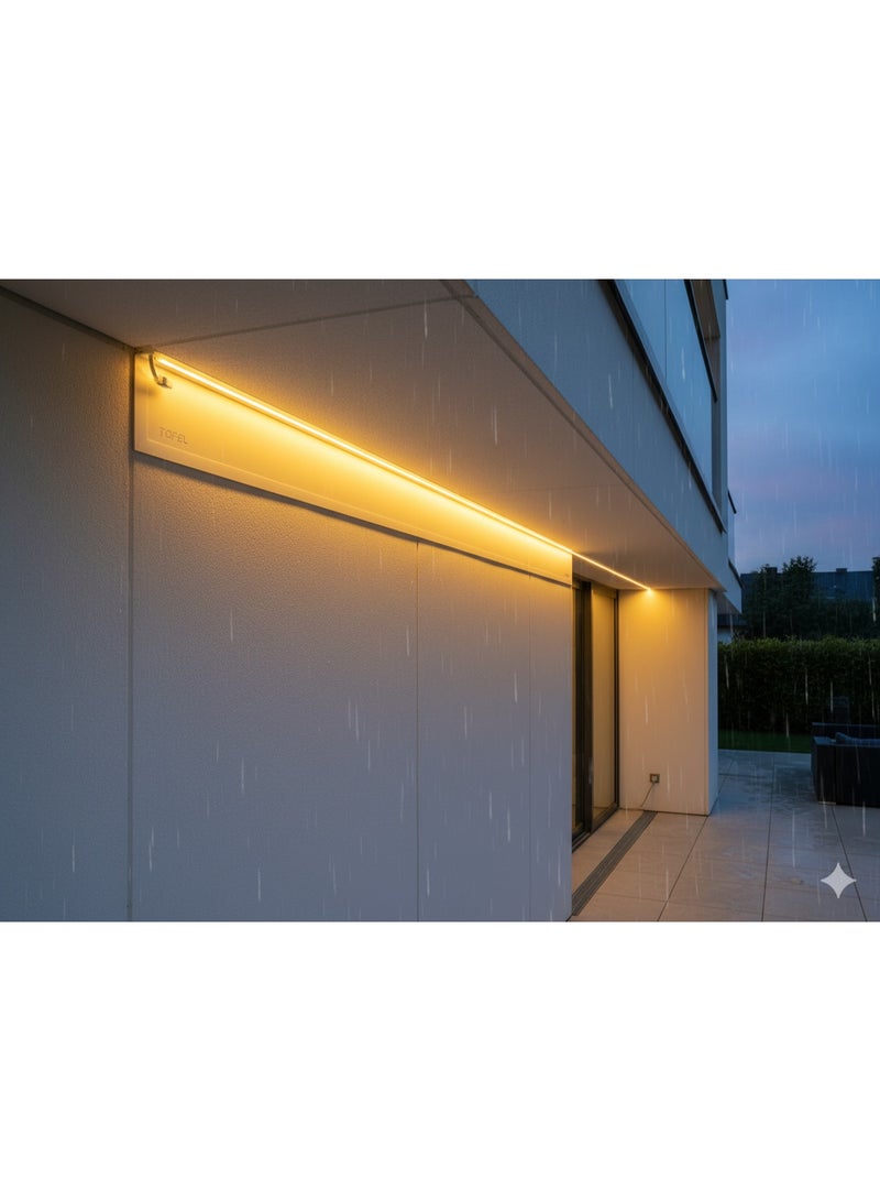 TOEFL Concealed Gypsum Board Strip Light – Outdoor, 24 Bulbs, Waterproof, Yellow Light 2200K, 50 Meters – TOFEL - Image 1