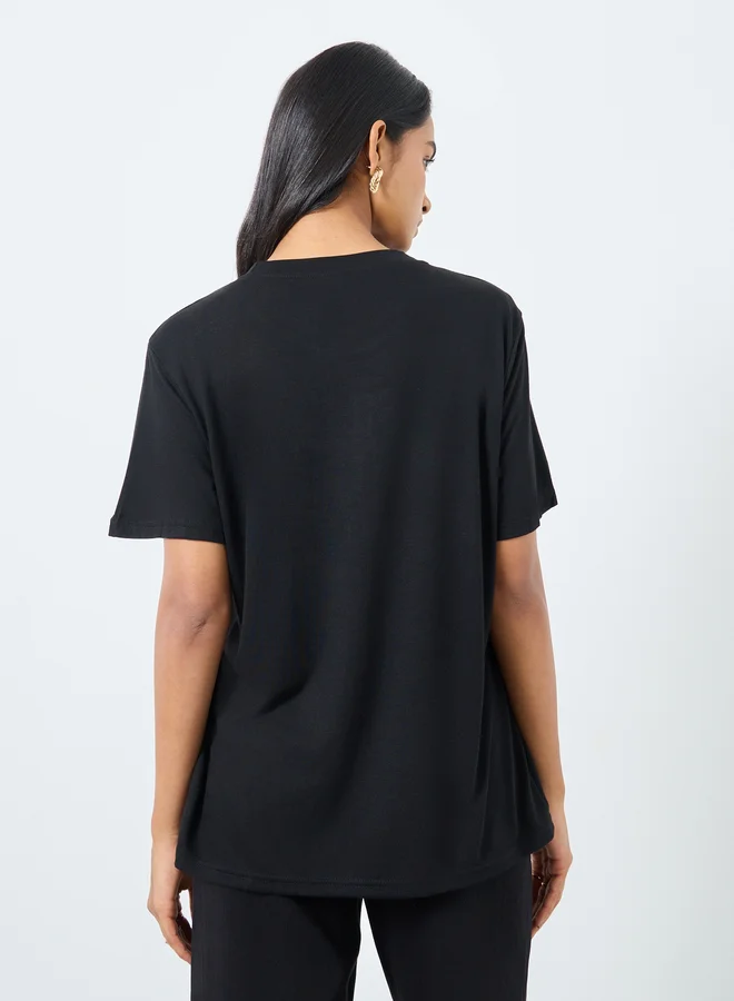 Take Two Take Two Slogan Print Oversized T-Shirt