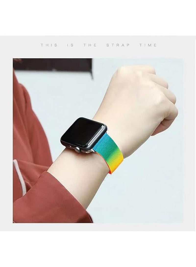 Y&D Applies To Iphone Watch 42/44/45/49mm Woven Nylon Plain Painted Strap  - Image 3