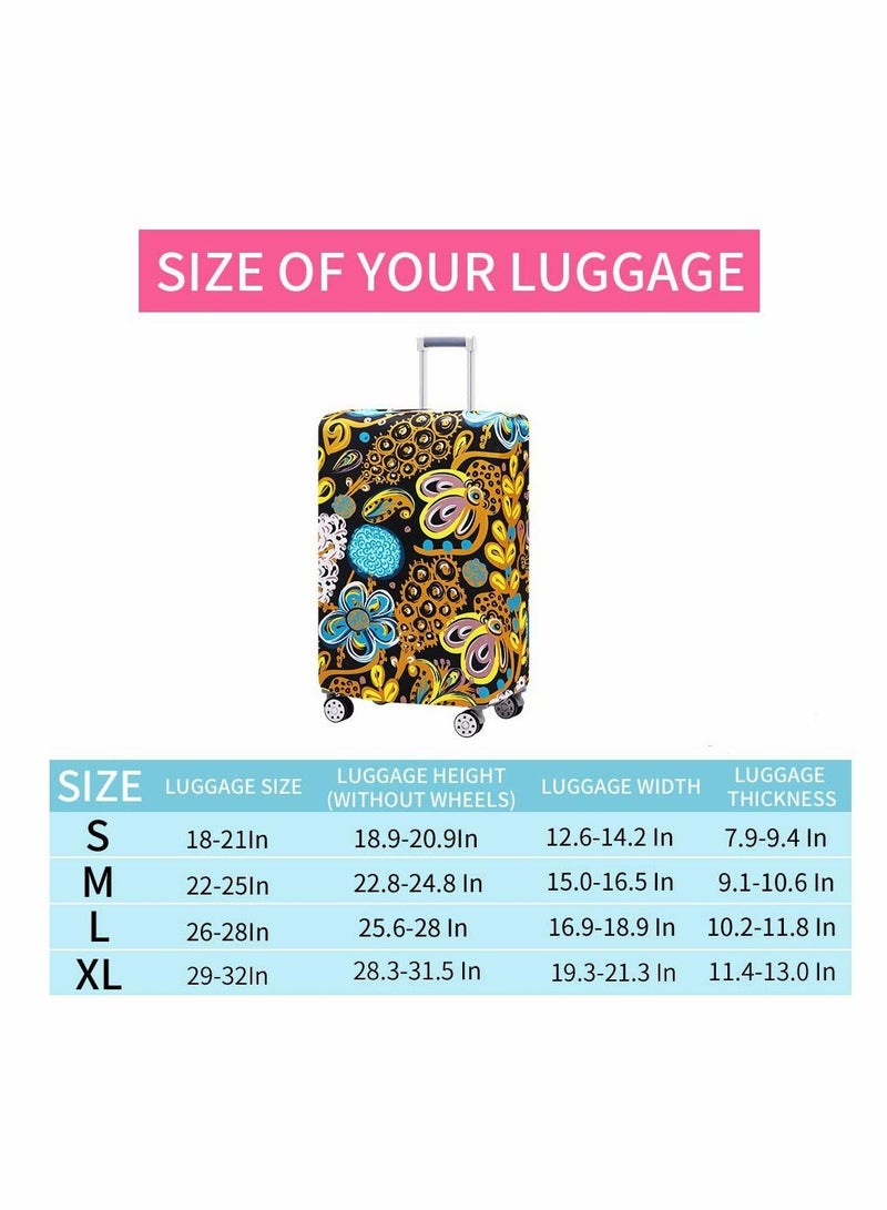 Excefore Luggage Cover, Water-Washable Suitcase Cover, Spandex Elastic Anti Scratch Luggage Protective Covers for 22-24 Inch Trolley Case for Business Trip School Daily Usin (Golden Yellow) - Image 5