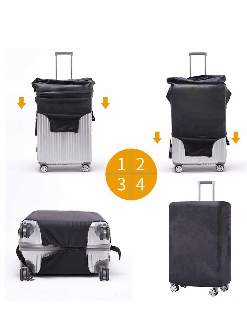 Excefore Luggage Cover, Water-Washable Suitcase Cover, Spandex Elastic Anti Scratch Luggage Protective Covers for 22-24 Inch Trolley Case for Business Trip School Daily Usin (Golden Yellow) - Image 4