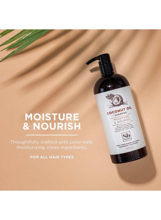 سوب بوكس شامبو زيت جوز الهند من Soapbox، خالي من الكبريتات والبارابين والسيليكون وآمن على اللون وشامبو للشعر النباتي (33.8 أونصة) - Image 2