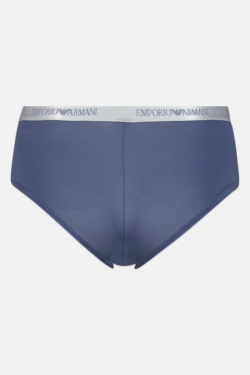 EMPORIO ARMANI Women Brand Logo Pull On Panty, Slate Blue - Image 2