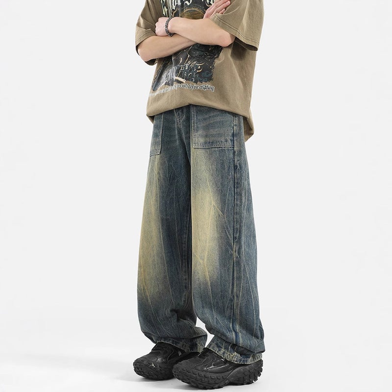 Unisex Classic Denim Jeans Loose Fit Daily Outdoor Wear - Image 3