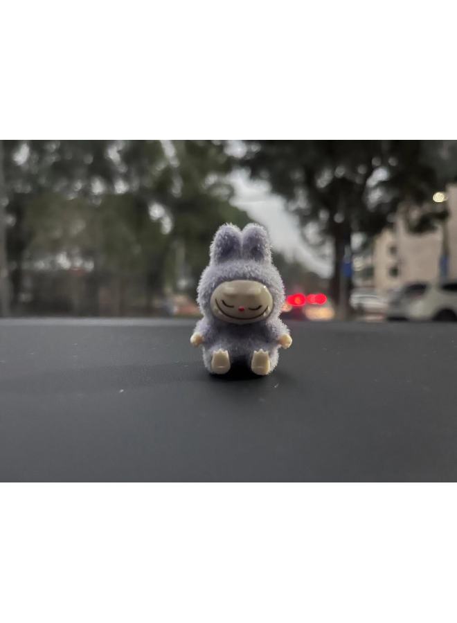 Loquat Three-dimensional Labubu Doll Flocking Sitting Posture YW Change Baby Diy Tide Play Blind Box Pendant Hand-made Accessories-Color:Light Purple-sitting Position 4cm - Image 1