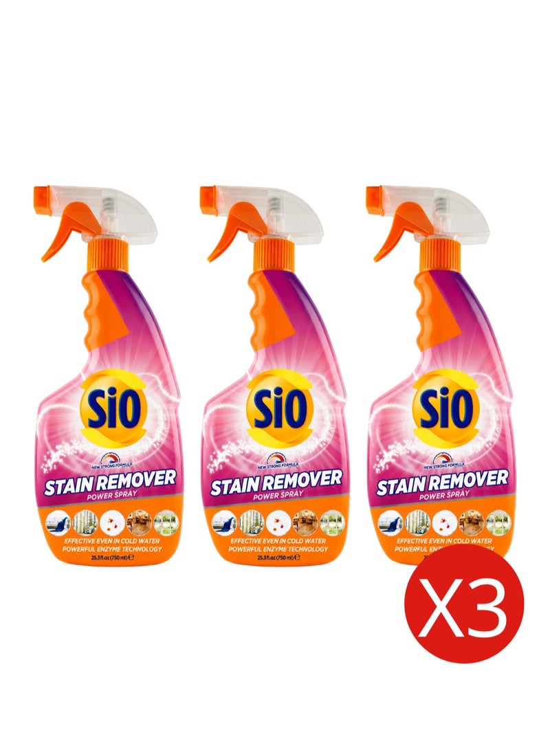 SIO Fabric Stain Remover Spray 750 ml Pack of 3 | Pre-Wash Cleaner for Clothes and Fabrics - Image 1