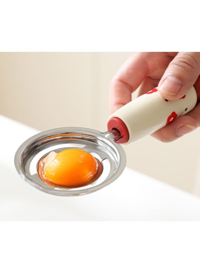 HOMESTAR Egg Separator, Baby Food Tool & Baking Tool & Cooking Partner | Thickened PP & 304 Stainless Steel Egg Separator | Rounded Handle Design | Dual-Slot Design | Smooth Egg White & Yolk Separation | Easy To Clean | Stylish & Practical | Multi-Functional Kitchen Gadget - Image 1