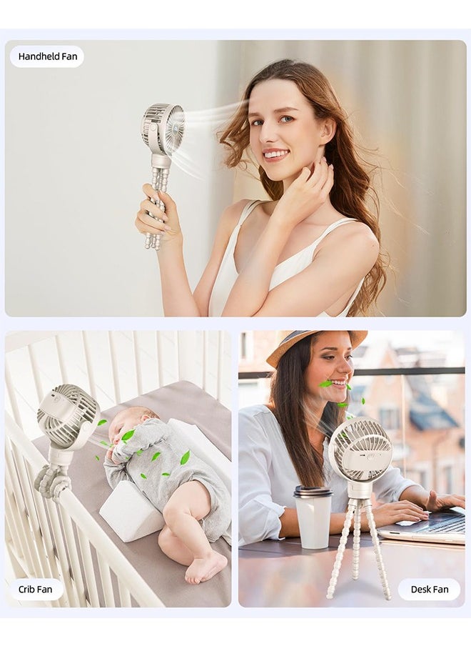 Generic - Portable Baby Stroller Fans, Rechargeable Fan with Digital Display, Clip On Fan with 5-Speed Adjustment for Stroller and Car Seat - Image 1