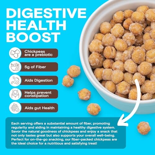 BIENA Chickpea Snacks - Crunchy Roasted Chickpeas - High Fiber Protein Snacks for Adults and Kids - 4-Pack, 5 Ounce Bags - Honey Roasted - Image 3