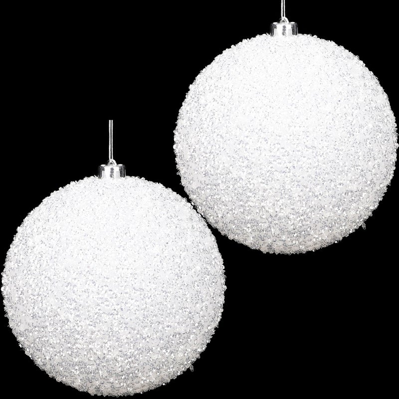 Christmas Concepts Pack of 2200mm Christmas Tree Baubles  Iridescent White Sparkle Baubles