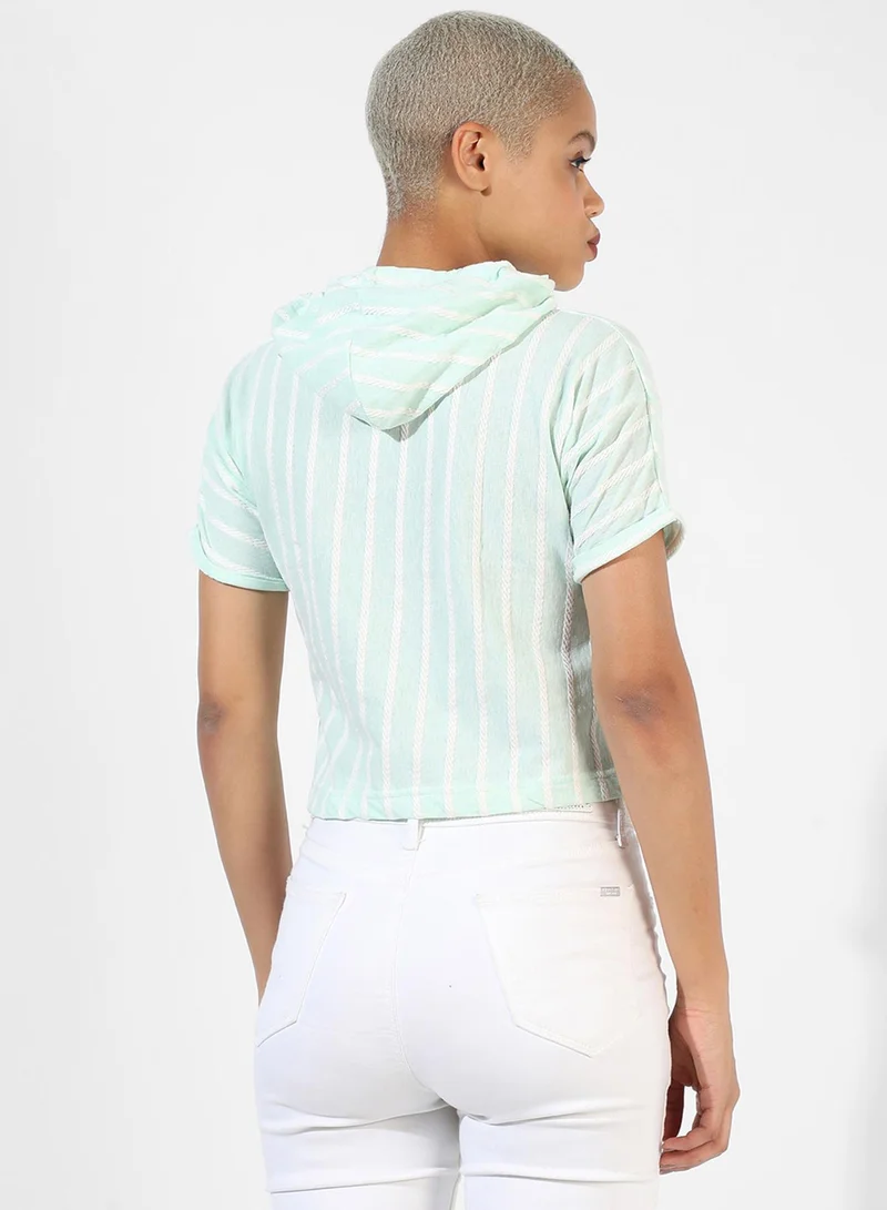 PINACOLADA  Women's Mint Green Striped Top for Women | Best Price UAE