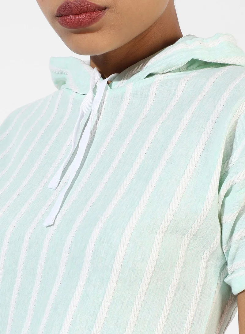 PINACOLADA  Women's Mint Green Striped Top for Women | Best Price UAE