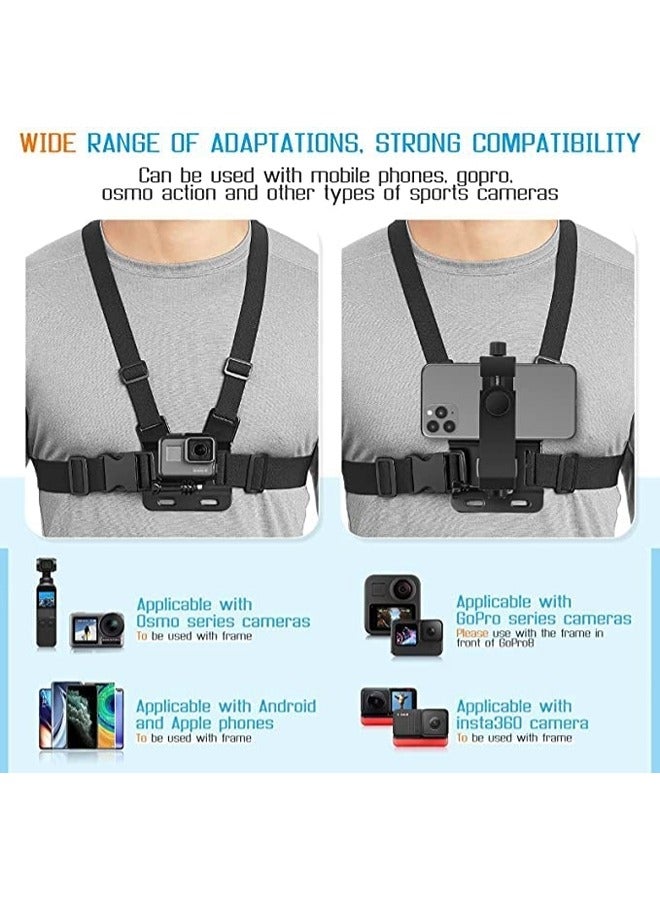 Concretization Mobile Phone Chest Mount Harness Strap Holder,Cell Phone Clip Action Camera for POV/VLOG - Image 4