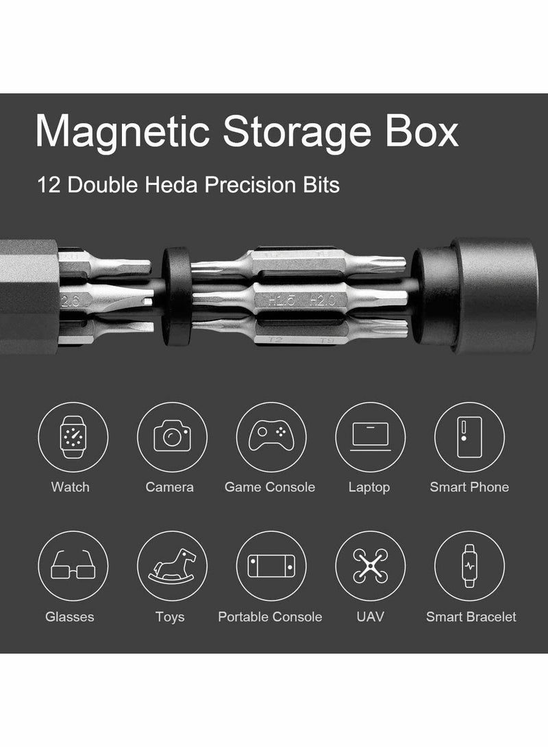SYOSI Screwdriver Set Pen 24 in 1 Pocket Precision Mini Magnetic Small Screw Driver Kit with 24pcs Phillips & Flathead S2 Steel Bits  - Image 3