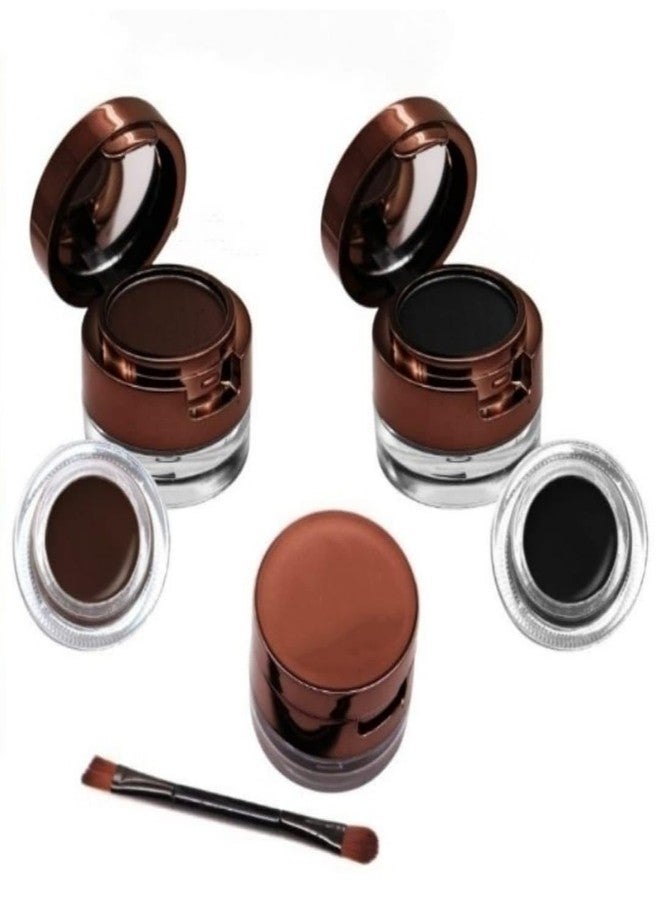 MagicHuda Magic Huda 2 In 1 Waterproof Gel Kajal Cake Eyeliner With Brush Black - Image 3