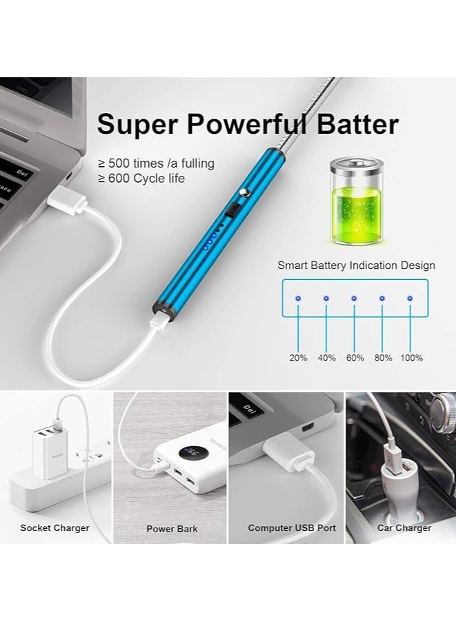 ولاعة كهربائية قابلة للشحن USB برقبة مرنة 360 درجة – ولاعة بدون غاز لإشعال الشموع والبوتاجاز والشواية - Image 5