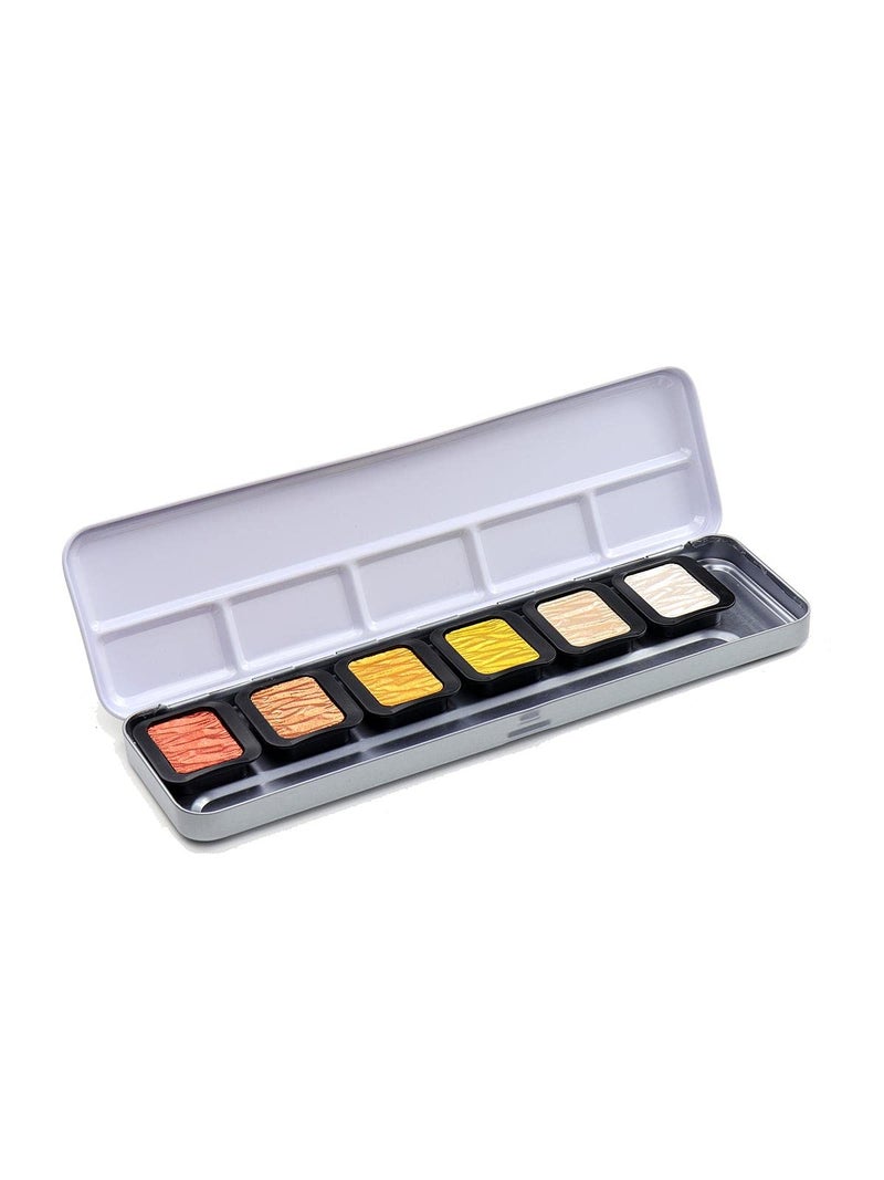Finetec Artist Pearlescent F0600 Watercolor Paint Assorted Pearlescent Colors 6 Color Set