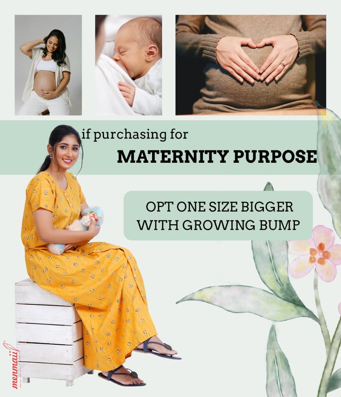 MENMAII Full Length [L-4XL] - Women's Full Open/Front Buttoned Multipurpose Nighty for Pregnancy/Elderly/Patient/Feeding/Hospital Purpose Nighty [a Kind of Adaptive Clothing] -[Mustard_3XL] - Image 3