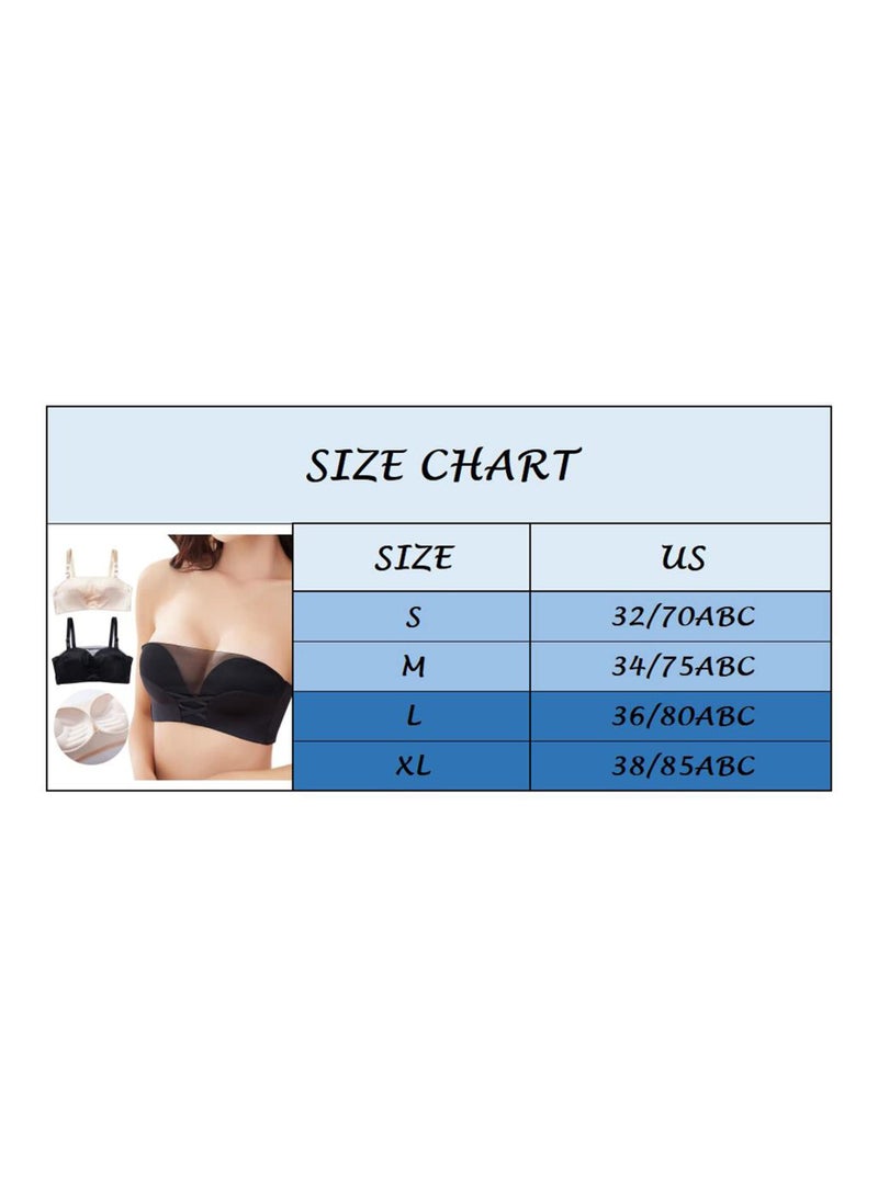 SYOSI - Women's Seamless Molded Cup Hybrid Strapless Bandeau Bra Strapless Bra for Women Wirefree Non-Slip Lace Bandeau Bra Seamless Padded Comfy Tube Top 36/80AB - Image 1