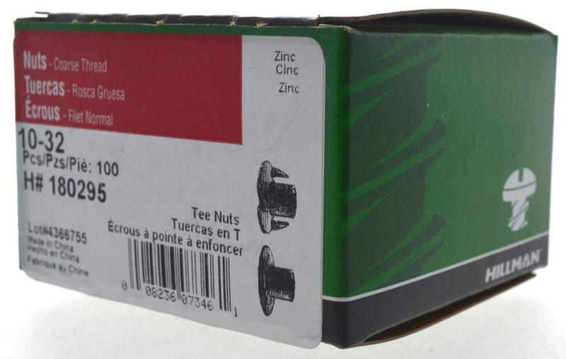 Hillman 180295 Pronged Tee Nut, 10-32 , Pack of 100 , Zinc - Image 4