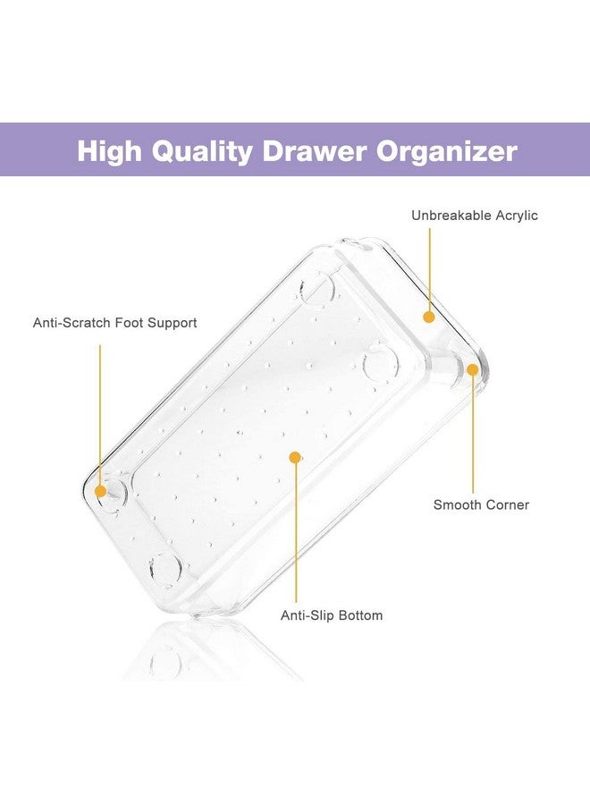 RABBONIX Acrylic Cosmetics Drawer Organizer Storage Bins With Various Size For Kitchen, Office, Bathroom, Vanity Makeup Organiser (06 Pcs Set, Transparent) - Image 4
