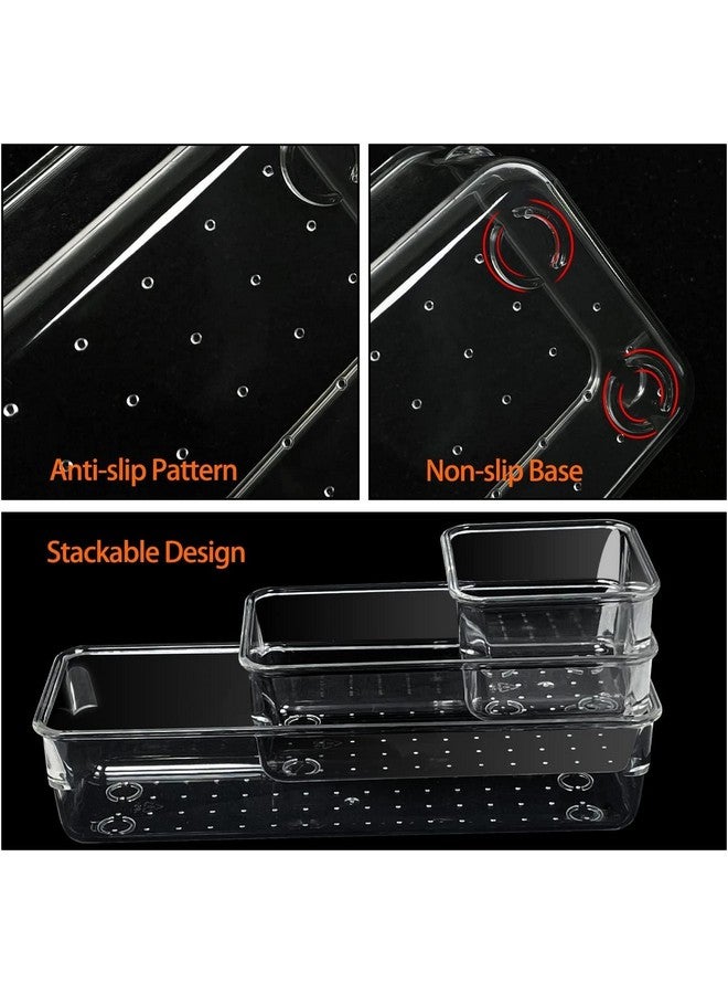 RABBONIX Acrylic Cosmetics Drawer Organizer Storage Bins With Various Size For Kitchen, Office, Bathroom, Vanity Makeup Organiser (06 Pcs Set, Transparent) - Image 2