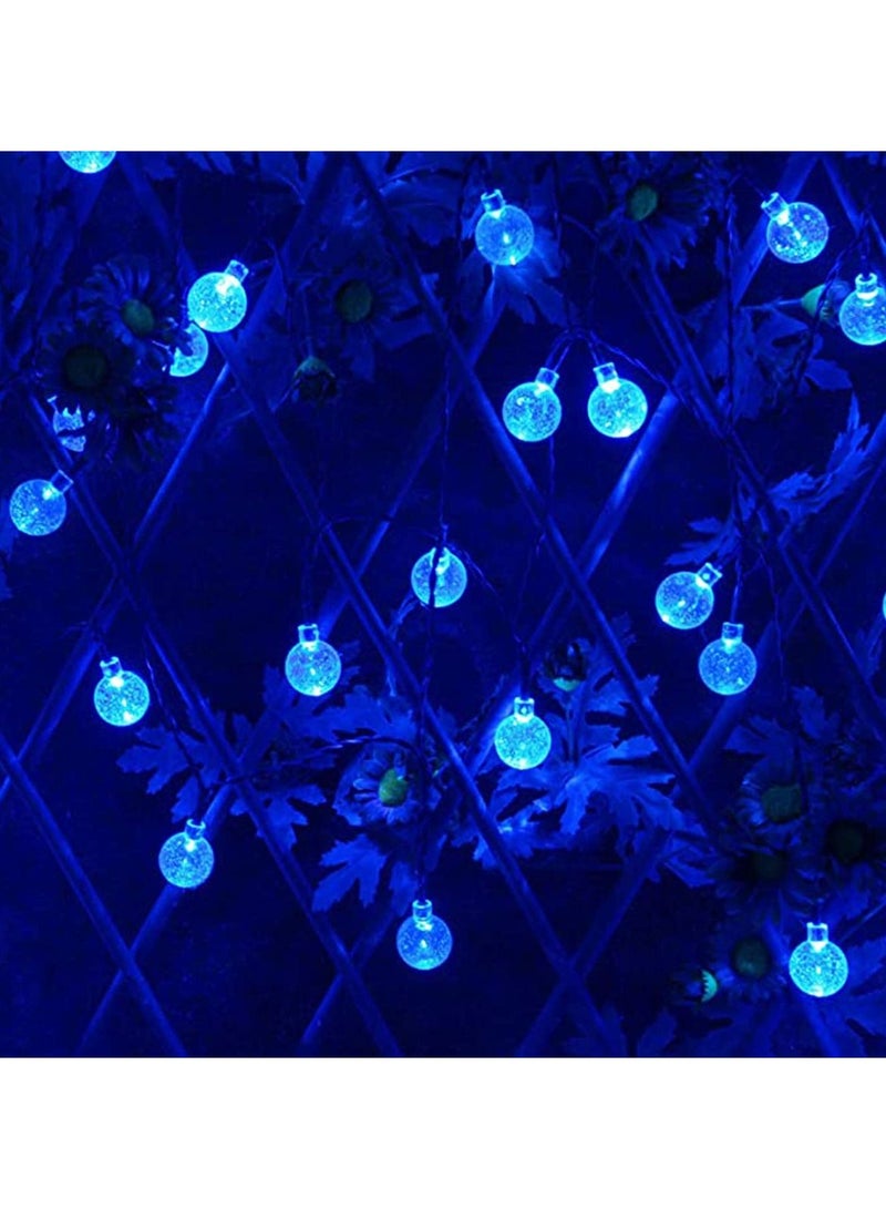50 Pcs LED Crystal Globe Outdoor Solar String Lights, Blue, 7M Length, Waterproof Lights Decorative with 8 Lighting Modes, Powered Patio for Garden Yard Party - Image 3