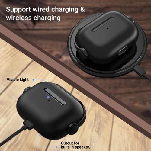 NEWTECHNO Antilost Lid Case Cover Shell for Airpods pro 2| Full Protection Case Cover with Lanyard Compatible for Airpods pro Gen-2 with carabaner-Black - Image 3