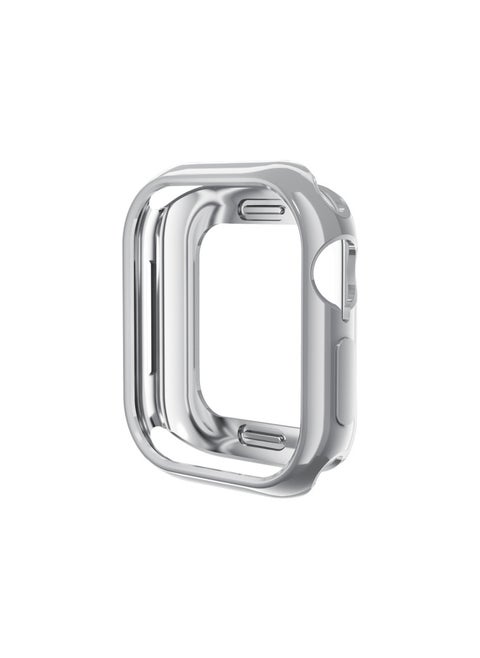 For Apple Watch10 Apple Watch Case Iwatch10 TPU Case Half Bag Hollow Case-Color:Silver-Dimensions:S10#42mm (opp Packaging)