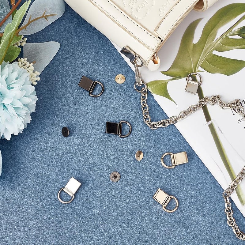 كلاراكو مشبك تعليق محفظة بثلاثة ألوان من كلاركو، 9 مجموعات من مشبك معدني لحزام الحقيبة، مشبك حلقة على شكل حرف D مع براغي لسلسلة المحفظة، وربطها بحزام الحقيبة، وإكسسوارات صنع الأحذية بنفسك - Image 4