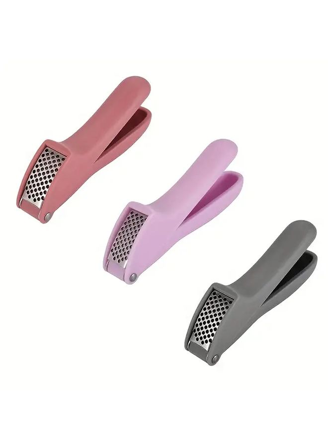 Grey Garlic Press Manual Crusher Mincer Ergonomic Handle Easy Clean Kitchen Gadget - Image 5