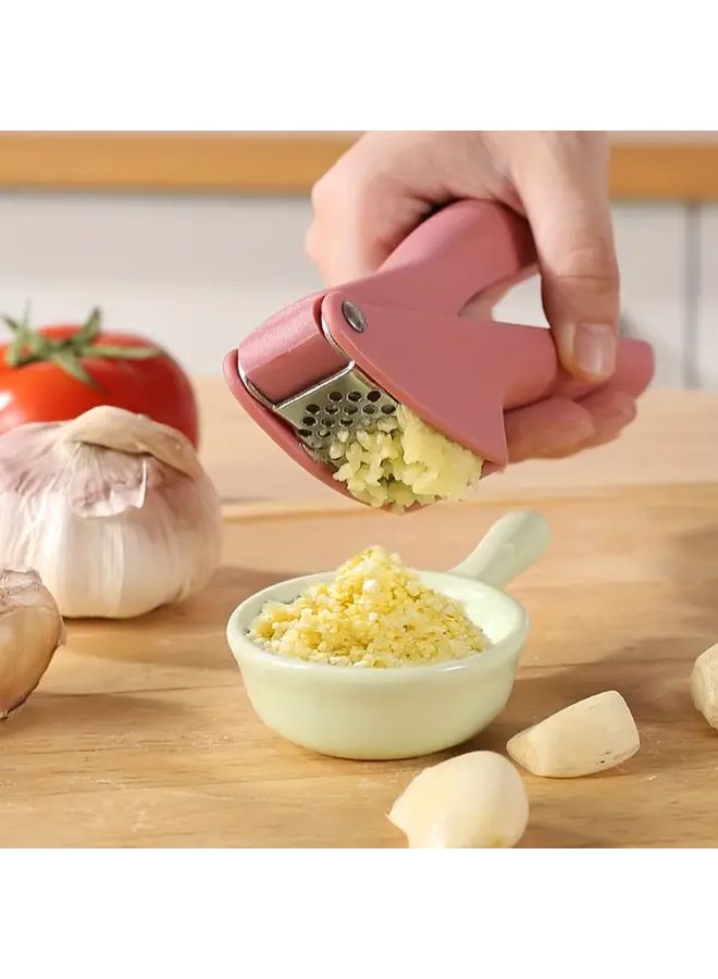 Grey Garlic Press Manual Crusher Mincer Ergonomic Handle Easy Clean Kitchen Gadget - Image 1