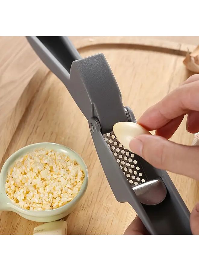 Grey Garlic Press Manual Crusher Mincer Ergonomic Handle Easy Clean Kitchen Gadget - Image 4