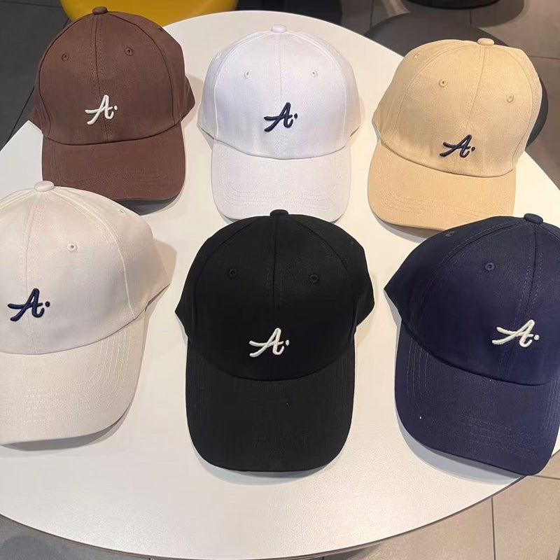 Japanese Style Retro Street Three-Dimensional Letter Embroidered Baseball Cap Women'S Big Head Waving Cap Men'S Face Small Sun Hat Trendy - Image 2
