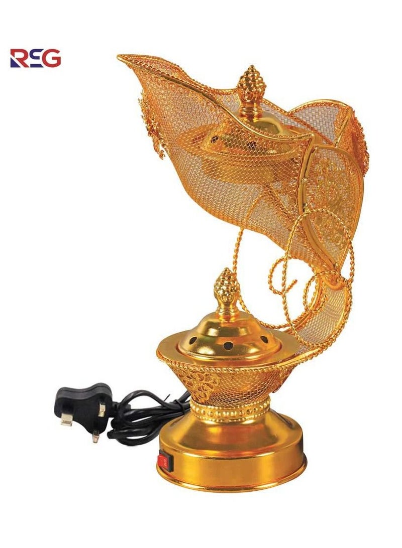 RSG – Unique Design Electric Oud Bakhoor Incense Burner Mabkhara Gold – WF-113-G - Image 1
