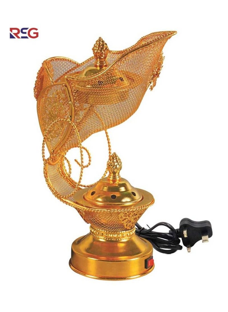 RSG – Unique Design Electric Oud Bakhoor Incense Burner Mabkhara Gold – WF-113-G - Image 2