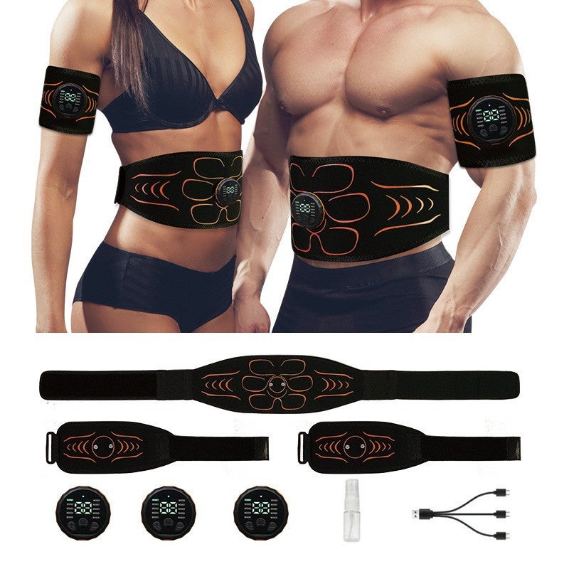 Generic Silicone pulse belt massage EMS Fitness instrument muscle stickers training abdominal muscle stickers abdominal trainer massage arm LegW5 Orange (convex bag belt 1+2 hands and feet with three-piece set) W5 Orange (convex bag belt 1+2 hands and feet with three-piece set) 