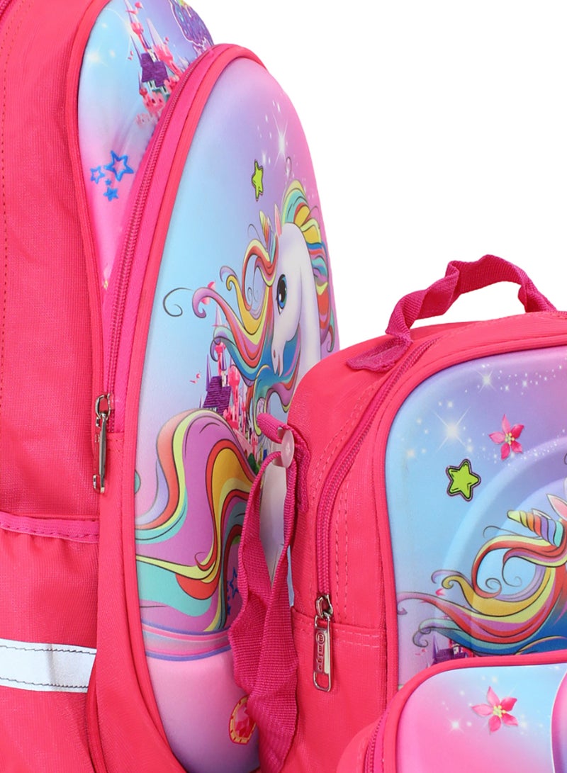 MIGO School Set Unicorn Backpack 16 Inches – Watermelon & Purple - Image 3