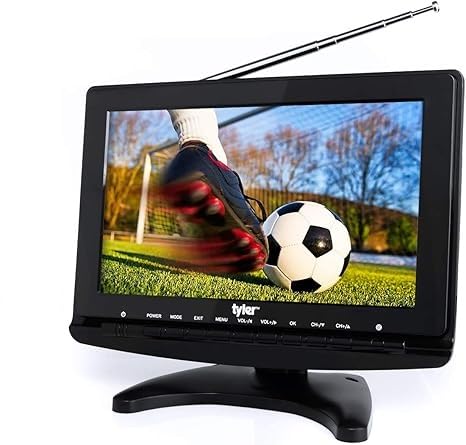 tyler تلفاز تايلر TTV706 10 بوصة محمول بشاشة عريضة 1080P LCD مع هوائيات قابلة للفصل، HDMI، USB، RCA، راديو FM، مو tuner رقمي مدمج، مدخلات AV، AC/DC، (3) هوائيات، وجهاز تحكم عن بعد - Image 2