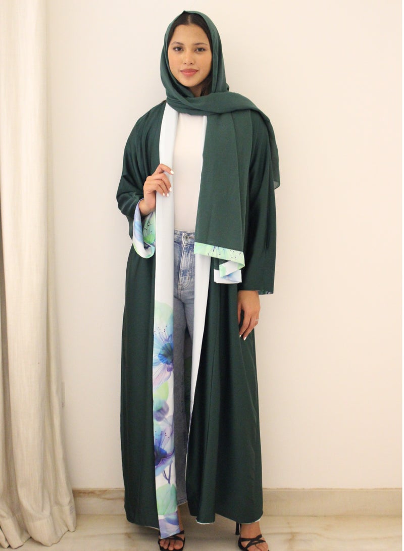 JAMEELA Womens Reversible Abaya in Armani Silk - Image 3