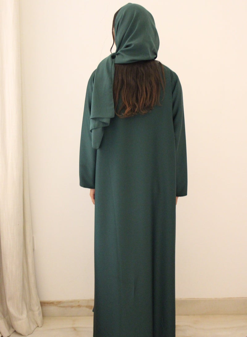 JAMEELA Womens Reversible Abaya in Armani Silk - Image 4