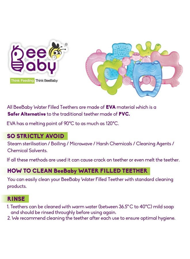 Beebaby Teethers For 6 To 12 Months Bpa Free. Cooling Water Filled Baby Teether, Soft Teething Toy For Babies With Carry Case, Soothes Gums And Easy To Grip. 100% Bpa, Pvc Free. (Strawberry & Grapes - Pink_Violet, Pack Of 2) - Image 5
