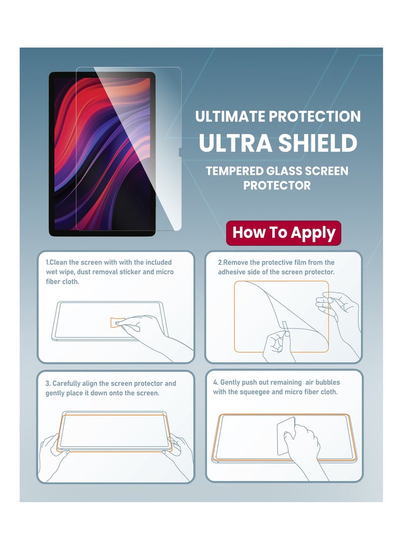 Moxedo Ultra Shield Tempered Glass Screen Protector HD Clear 9H Hardness Micro Curved Edges with Installation Guide Compatible with Samsung Tab S9 FE Plus - Image 2