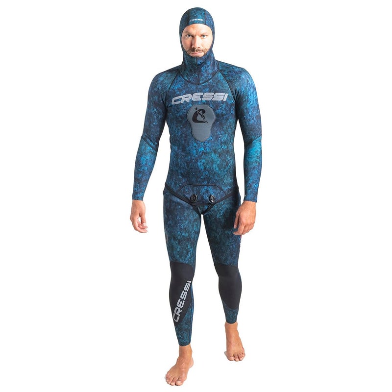 Cressi mens TwoPiece 2 pieces Spearfishing Wetsuits Camo Blue Medium US