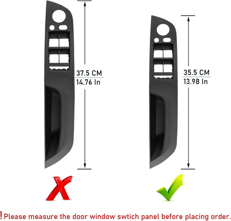 Jaronx Driver Side Door Handle Cover and Window Switch Panel for BMW 3 Series E90/E91 (2008-2011) - Black - Image 3