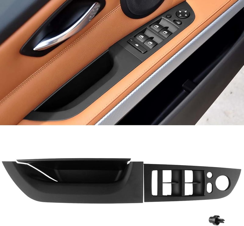 Jaronx Driver Side Door Handle Cover and Window Switch Panel for BMW 3 Series E90/E91 (2008-2011) - Black - Image 1