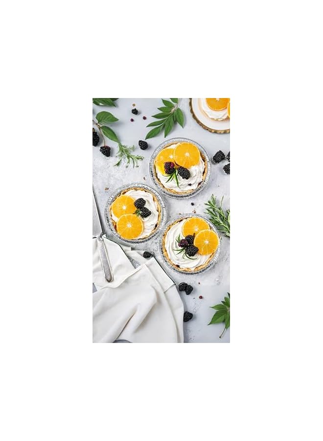S-TOP 6 Inch Aluminum Foil Mini Pie Pans (50 Pack) - Small Tins for Bakeries, Cafes, Restaurants - good for Pie, Tarts, Quiche Baking - Durable and Practical - Image 3